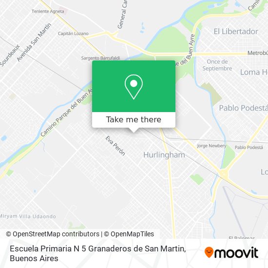 Escuela Primaria N 5 Granaderos de San Martin map