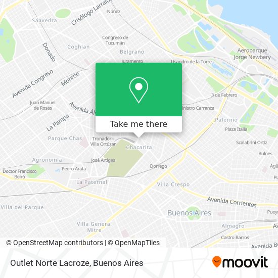 Outlet Norte Lacroze map