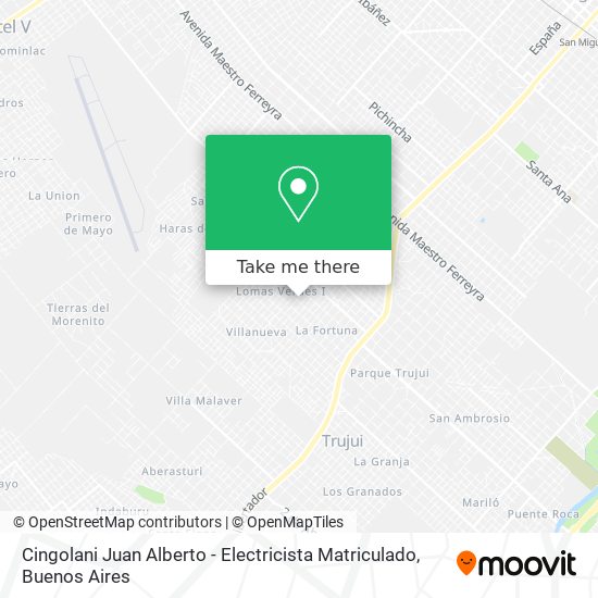 Cingolani Juan Alberto - Electricista Matriculado map