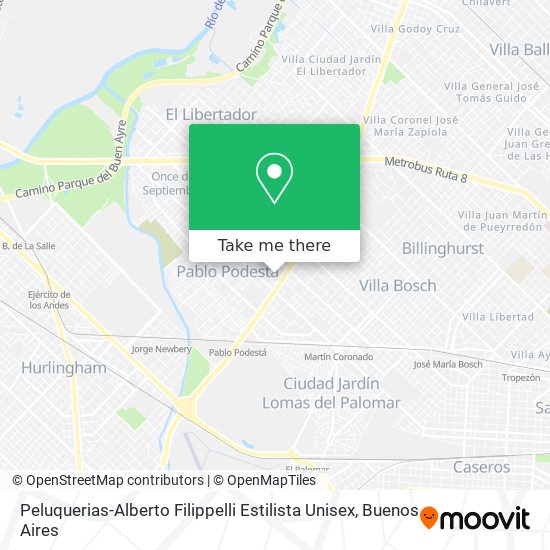 Mapa de Peluquerias-Alberto Filippelli Estilista Unisex