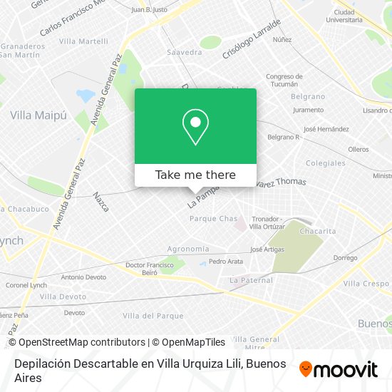 Depilación Descartable en Villa Urquiza Lili map