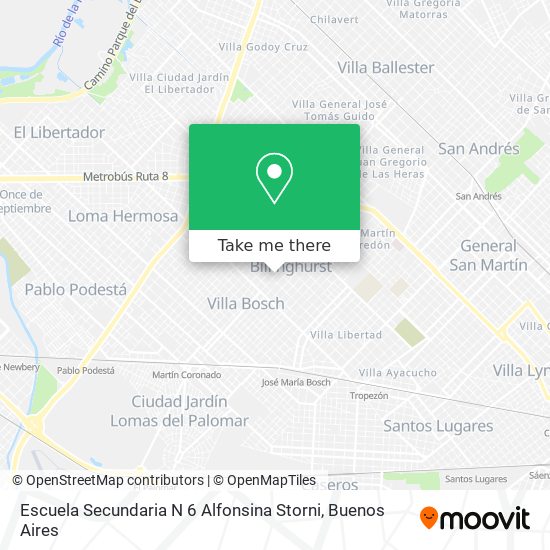 Mapa de Escuela Secundaria N 6 Alfonsina Storni