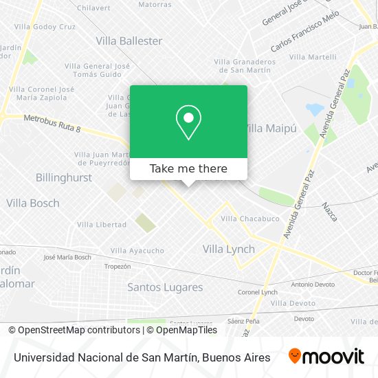 Universidad Nacional de San Martín map