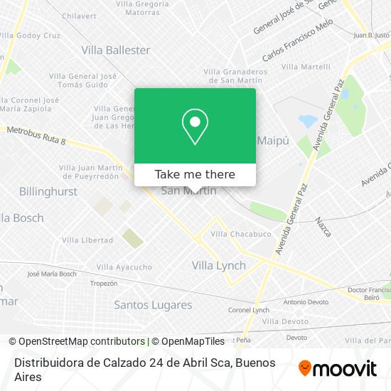 Distribuidora de Calzado 24 de Abril Sca map