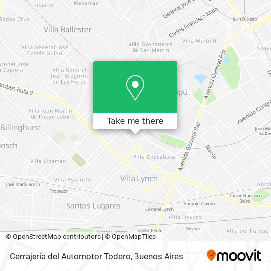 Mapa de Cerrajería del Automotor Todero