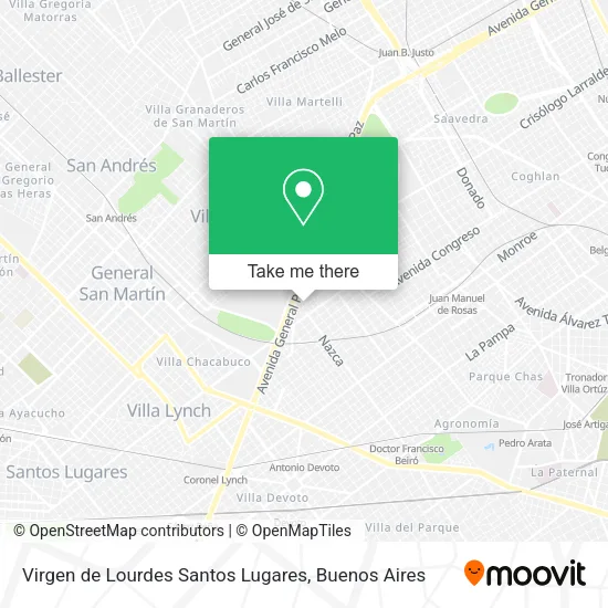 Mapa de Virgen de Lourdes Santos Lugares