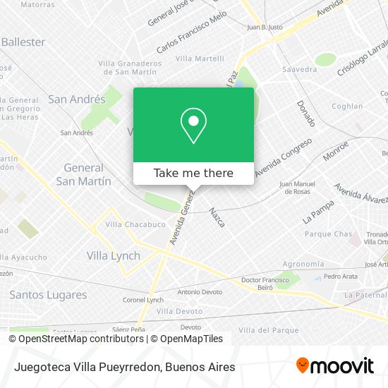 Mapa de Juegoteca Villa Pueyrredon