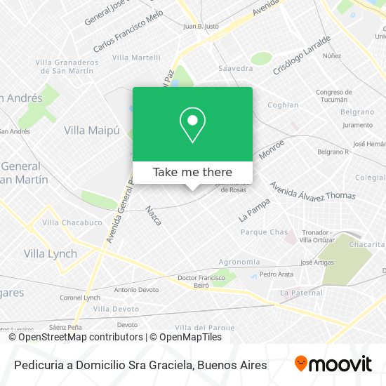 Mapa de Pedicuria a Domicilio Sra Graciela