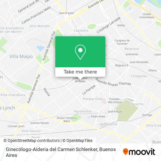 Mapa de Ginecólogo-Aideria del Carmen Schlenker