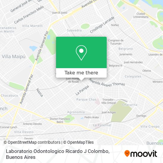 Mapa de Laboratorio Odontologico Ricardo J Colombo