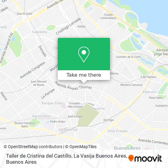 Mapa de Taller de Cristina del Castillo, La Vasija Buenos Aires