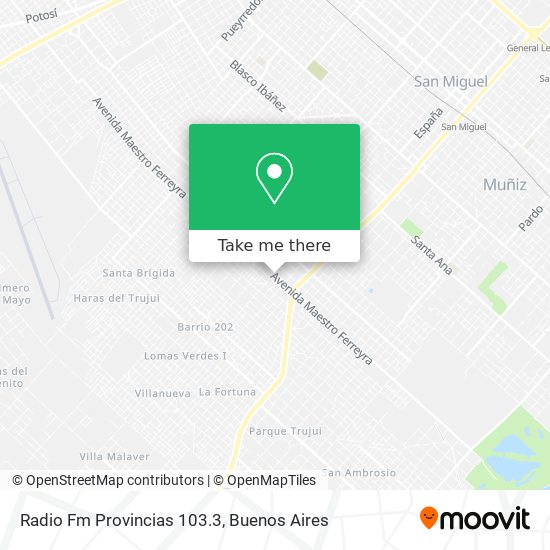 Mapa de Radio Fm Provincias 103.3