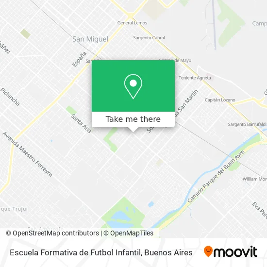 Mapa de Escuela Formativa de Futbol Infantil