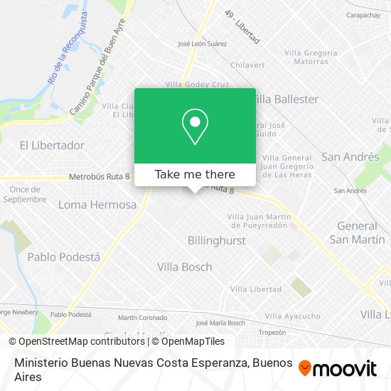 Ministerio Buenas Nuevas Costa Esperanza map