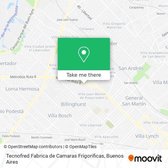 Tecnofred Fabrica de Camaras Frigorificas map