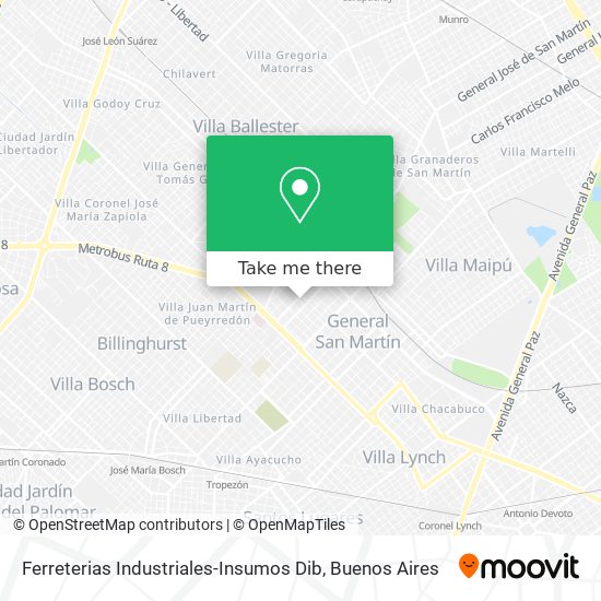 Mapa de Ferreterias Industriales-Insumos Dib