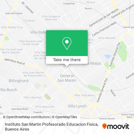 Instituto San Martin Profesorado Educacion Fisica map