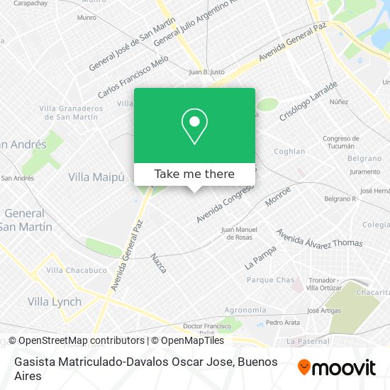 Gasista Matriculado-Davalos Oscar Jose map