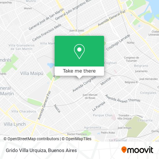 Mapa de Grido Villa Urquiza