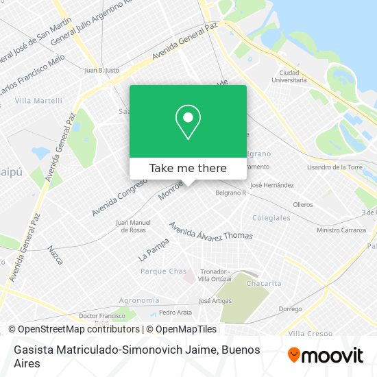 Mapa de Gasista Matriculado-Simonovich Jaime