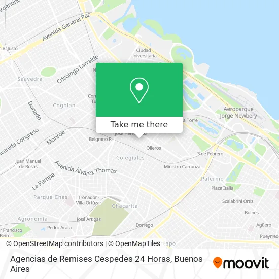 Mapa de Agencias de Remises Cespedes 24 Horas