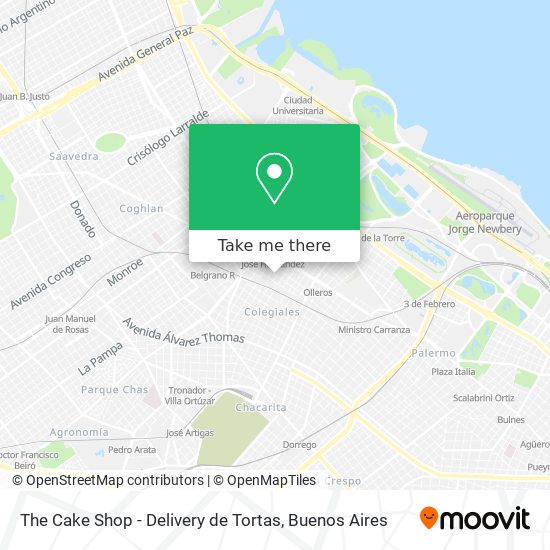 The Cake Shop - Delivery de Tortas map