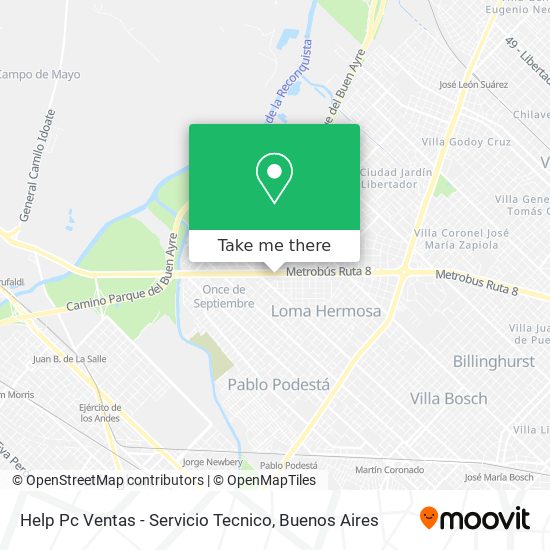 Mapa de Help Pc Ventas - Servicio Tecnico