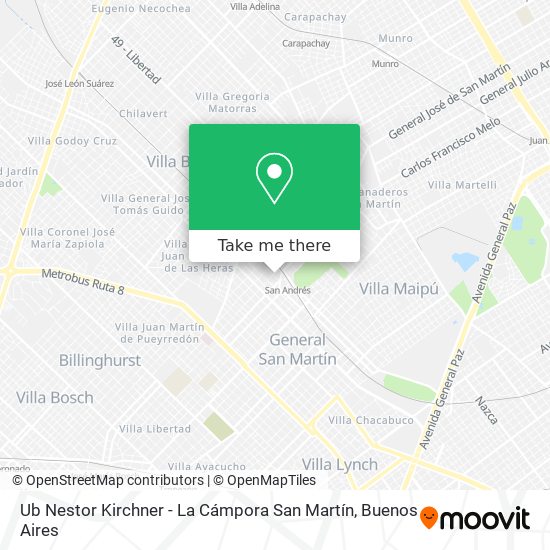 Ub Nestor Kirchner - La Cámpora San Martín map
