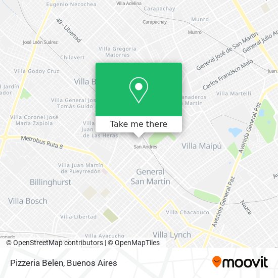 Mapa de Pizzeria Belen