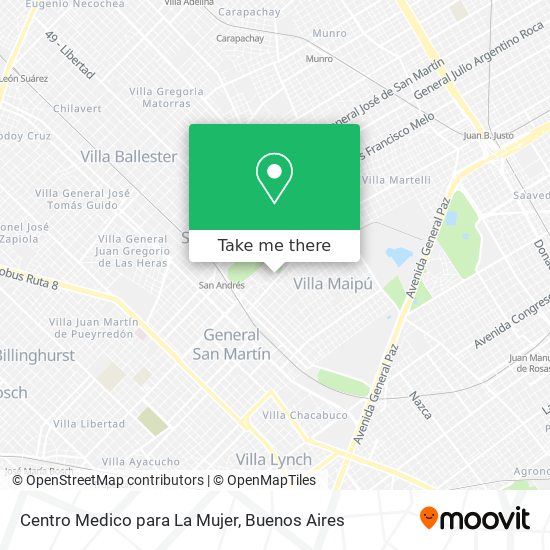 Mapa de Centro Medico para La Mujer