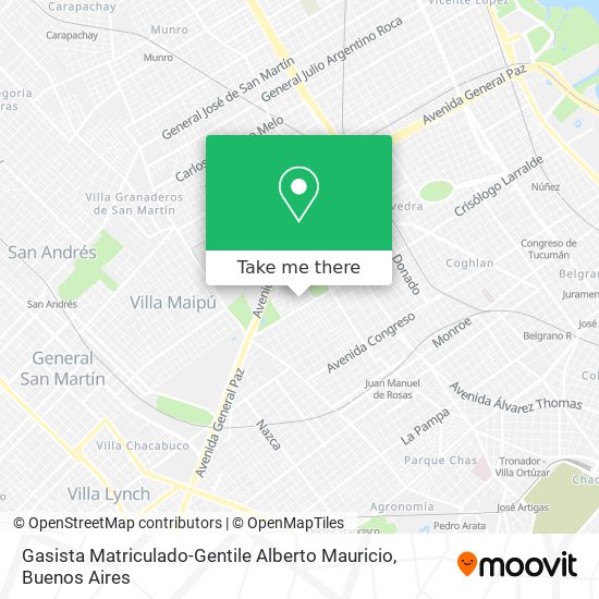 Gasista Matriculado-Gentile Alberto Mauricio map