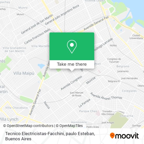 Mapa de Tecnico Electricistas-Facchini, paulo Esteban