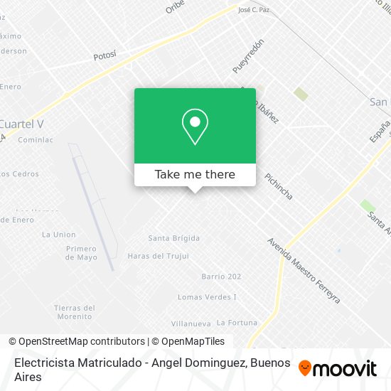 Mapa de Electricista Matriculado - Angel Dominguez