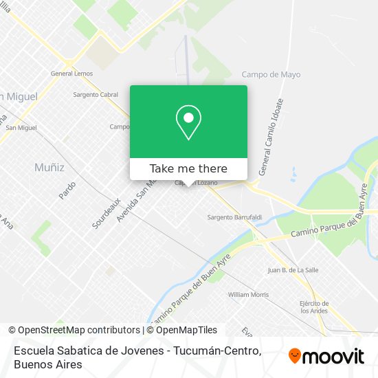 Mapa de Escuela Sabatica de Jovenes - Tucumán-Centro