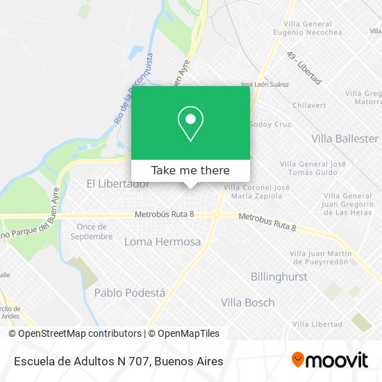 Mapa de Escuela de Adultos N 707