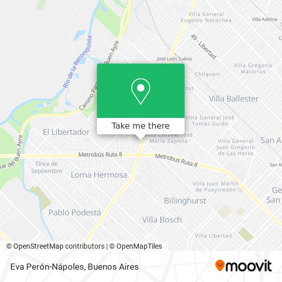 Eva Perón-Nápoles map