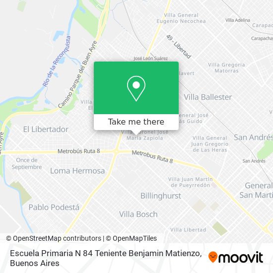 Escuela Primaria N 84 Teniente Benjamin Matienzo map