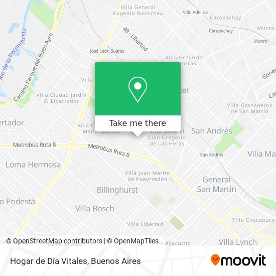 Mapa de Hogar de Día Vitales