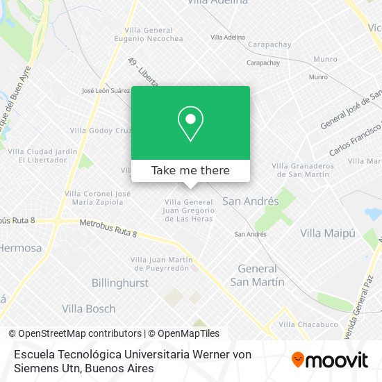 Escuela Tecnológica Universitaria Werner von Siemens Utn map