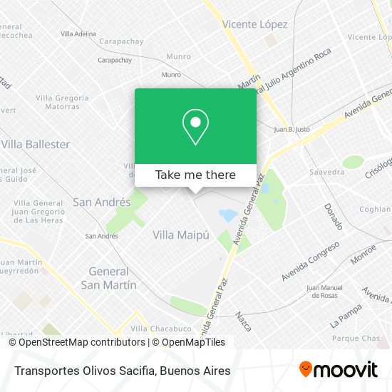 Transportes Olivos Sacifia map