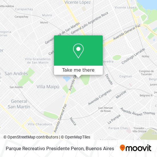 Parque Recreativo Presidente Peron map