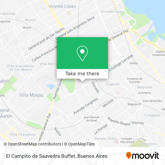 El Campito de Saavedra Buffet map