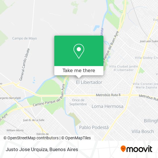 Mapa de Justo Jose Urquiza