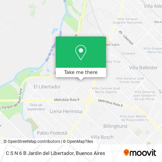 Mapa de C S N 6 B Jardin del Libertador