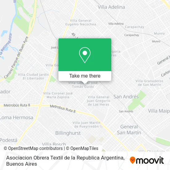Asociacion Obrera Textil de la Republica Argentina map