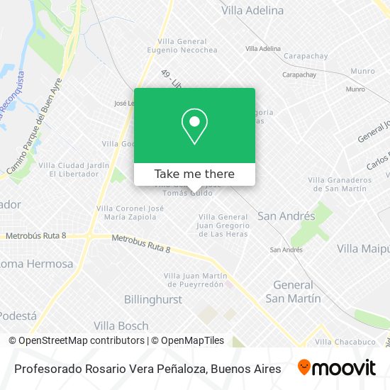 Profesorado Rosario Vera Peñaloza map