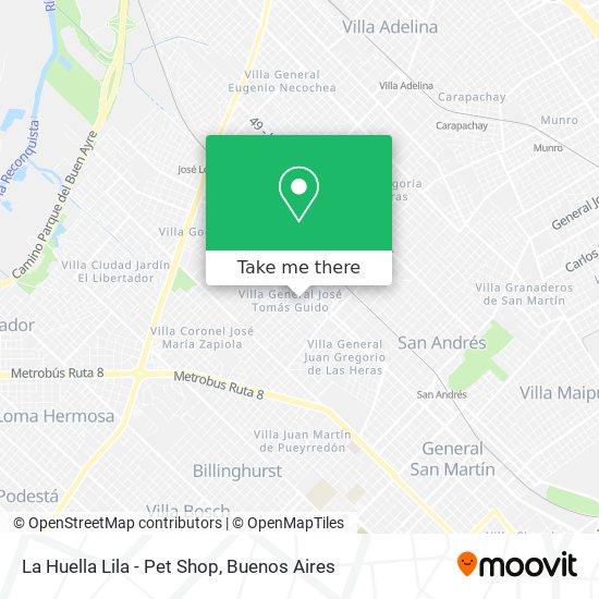 La Huella Lila - Pet Shop map