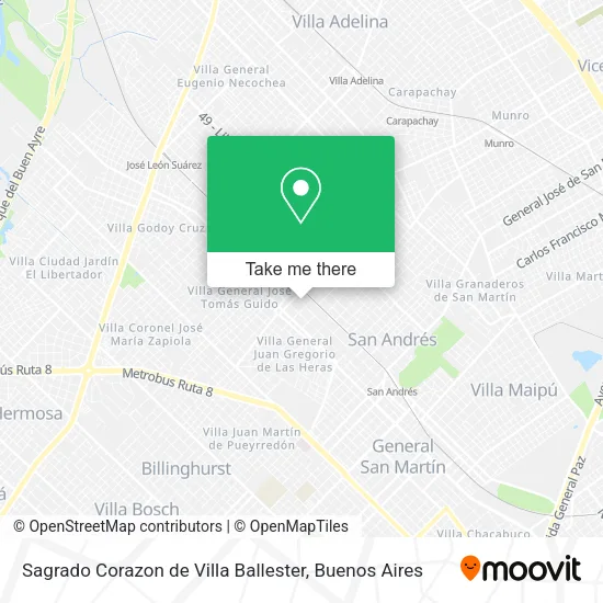 Mapa de Sagrado Corazon de Villa Ballester