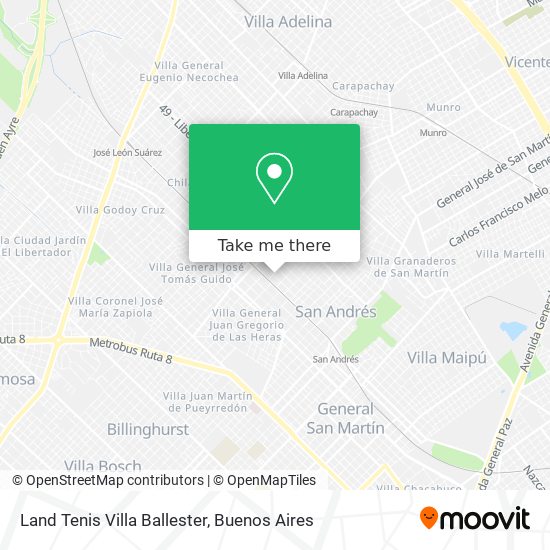 Mapa de Land Tenis Villa Ballester