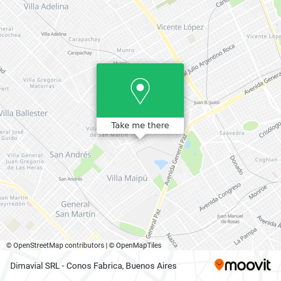 Mapa de Dimavial SRL - Conos Fabrica